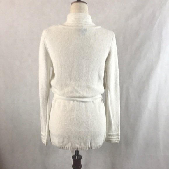 NWOT White + Warren Open Front Cardigan with Long Sleeves and Removable Tie Belt - Picture 5 of 10